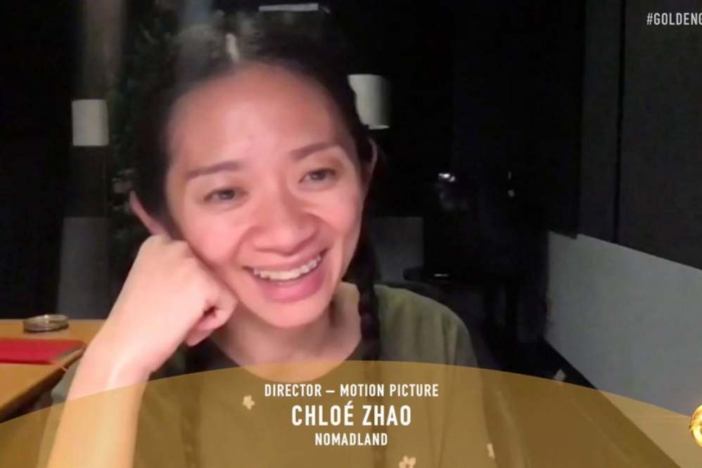 A diretora Chloé Zhao, premiada por seu trabalho em Nomadland