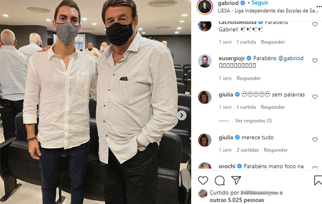 Giulia Be parabeniza o amado em seu novo cargo na empresa