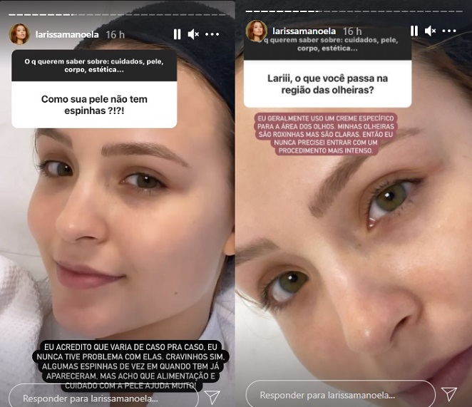 Larissa Manoela respondeu perguntas sobre beleza nas redes sociais