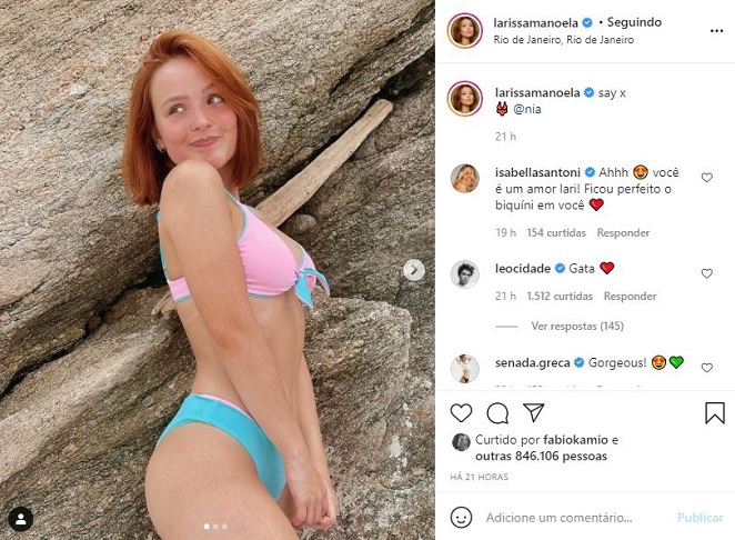 Larissa Manoela recebe elogio de Leo Cidade nas redes sociais