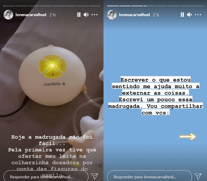 Lorena Carvalho desabafa sobre amamentação nas redes sociais