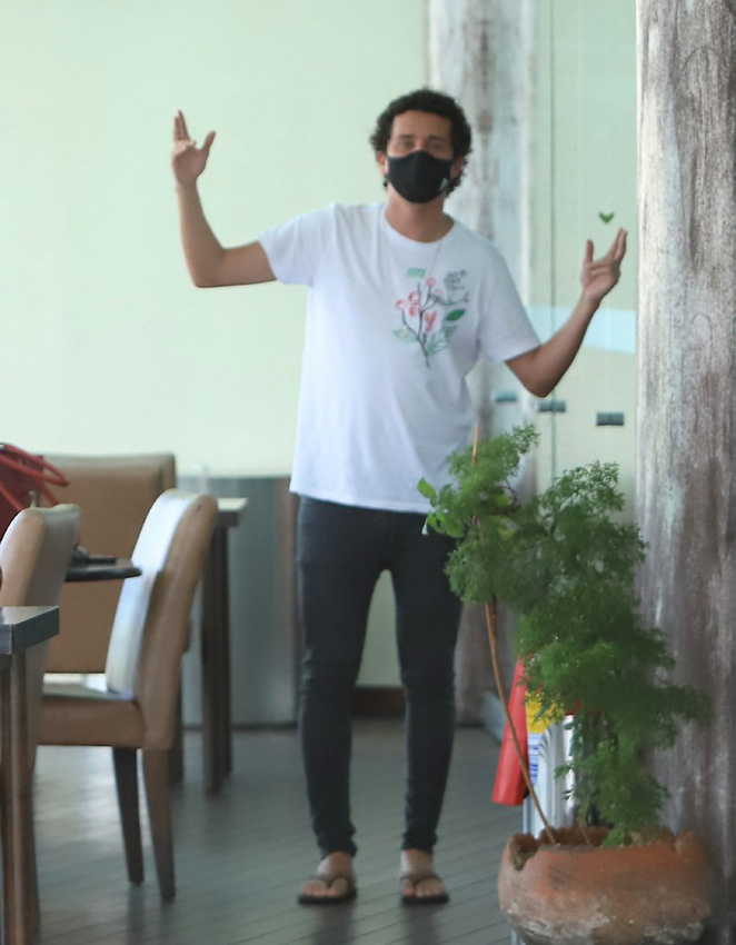 Rafael Portugal brincou com os fotógrafos