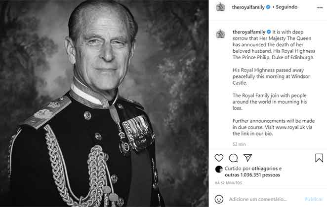 Família Real anuncia a morte do Príncipe Philip