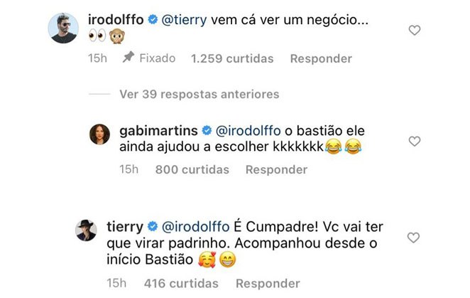 Rodolffo recebe convite para ser padrinho de casamento de Tierry e Gabi Martins