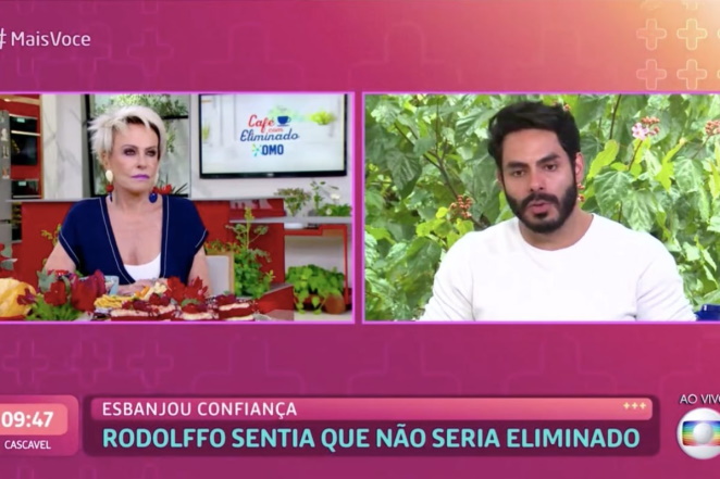 Rodolffo sendo entrevistado por Ana Maria Braga no Mais Você