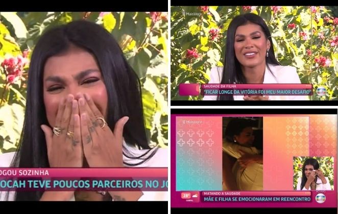 Pocah fica emocionada durante entrevista com Ana Maria Braga