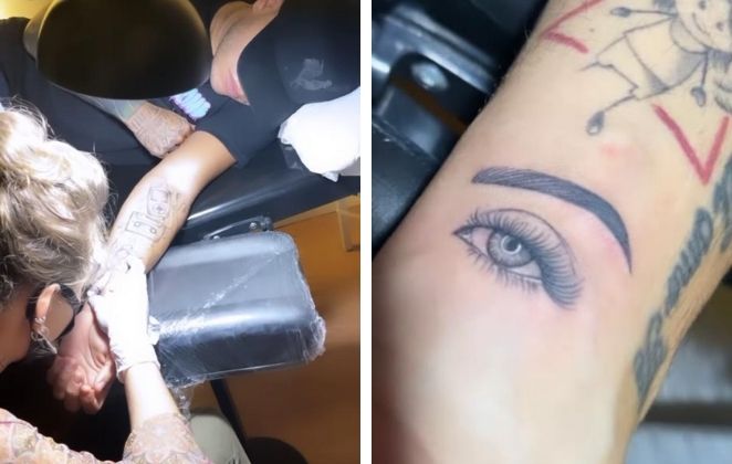 Tierry tatua olho de Gabi Martins
