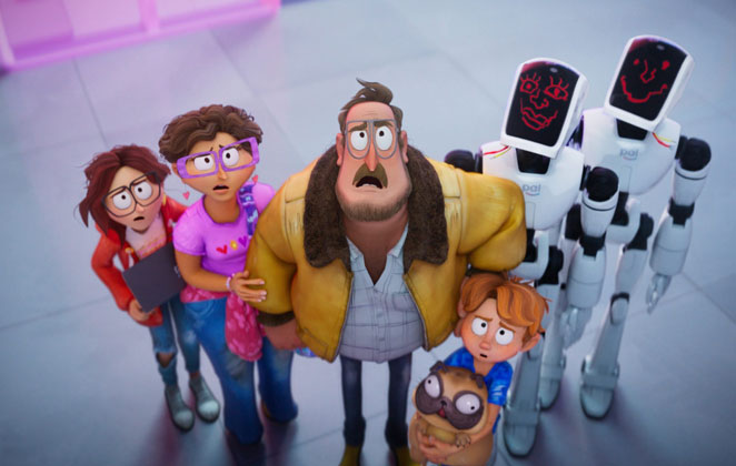 Os personagens precisam lutar contra a revolta dos robôs