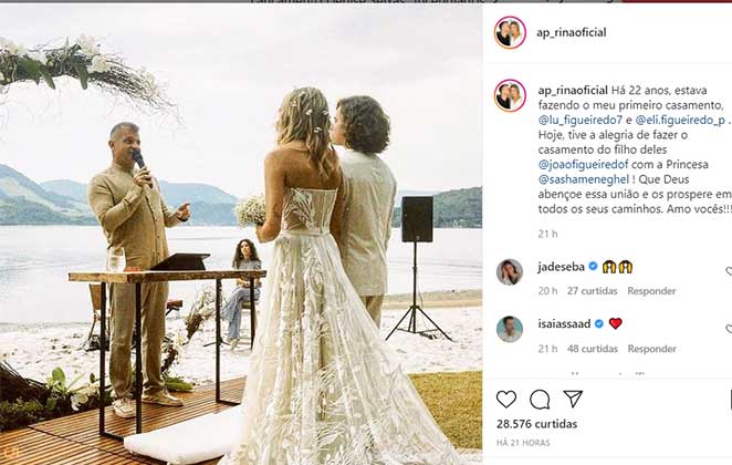 Casamento religioso celebrado pelo pastor Rinaldo Pereira