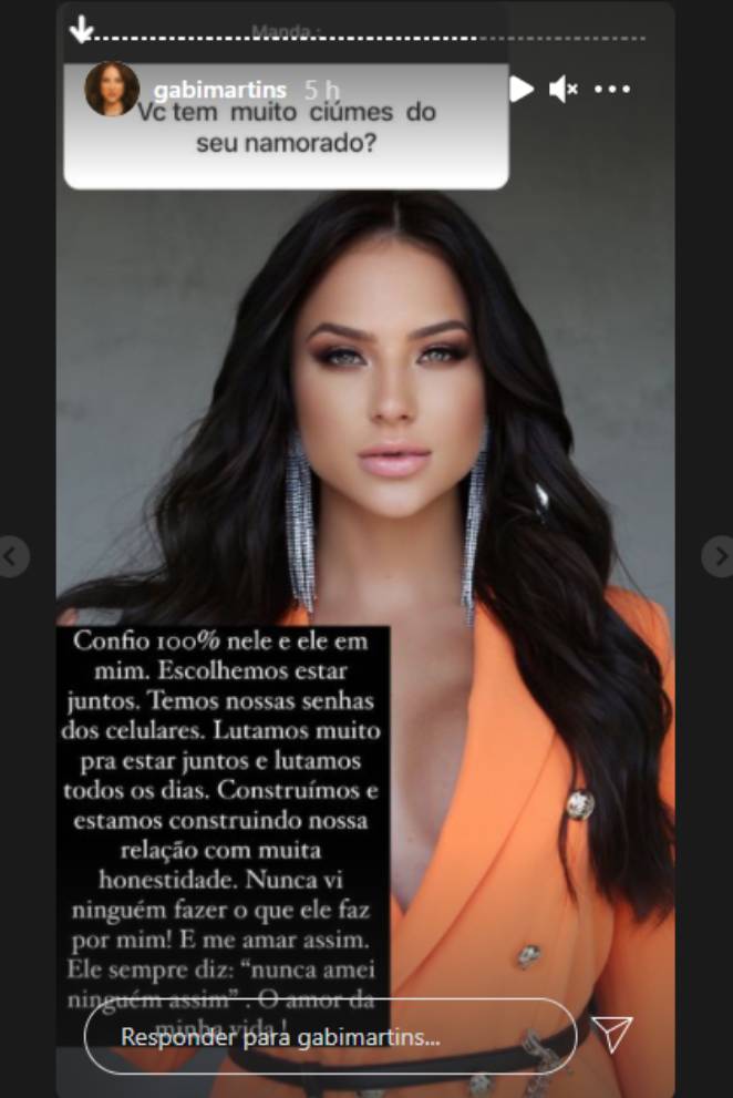 Gabi Martins falou de confiança no namoro com Tierry