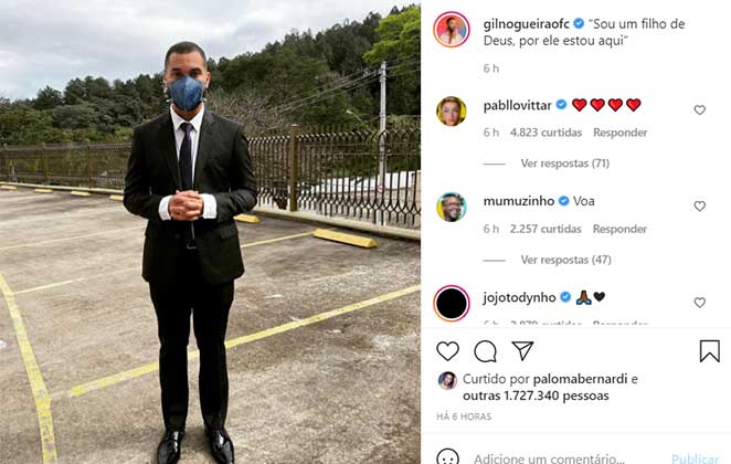 Gilberto Nogueira vai à igreja e mostra na web