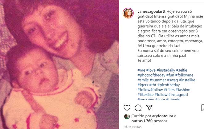 Vanessa Goulart homenageia Bárbara Bruno n o Dia das Mães