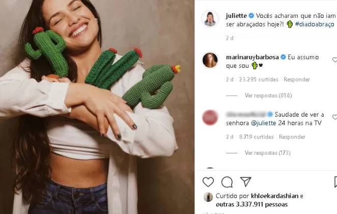 Juliette ganha curtida de Khloé Kardashian