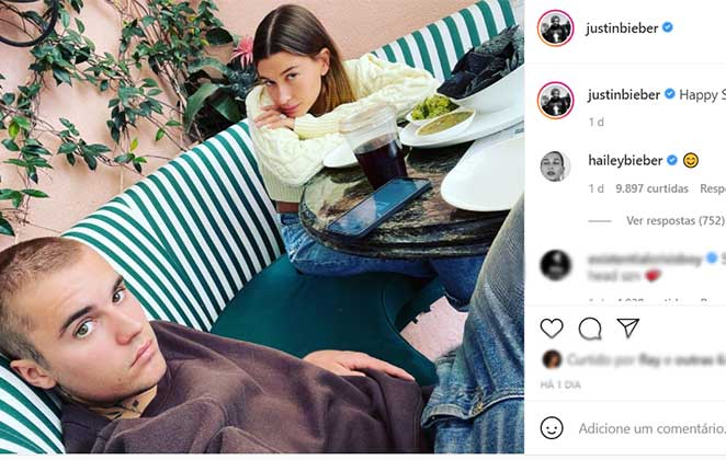 Post de Justin Bieber como novo look