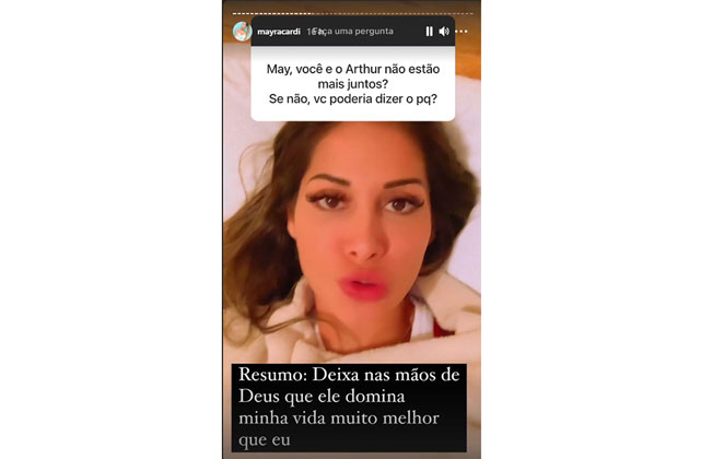 Mayra Cardi não nega possibilidade de voltar com Arthur Aguiar