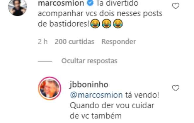 Troca de mensagens entre Mion e Boninho