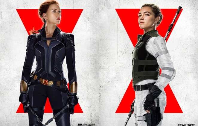 Pôsteres de Natasha Romanoff e Yelena em Viúva Negra