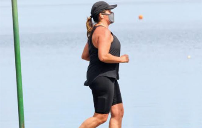 Renata Ceribelli optou por se exercitar na região da Lagoa Rodrigo de Freitas