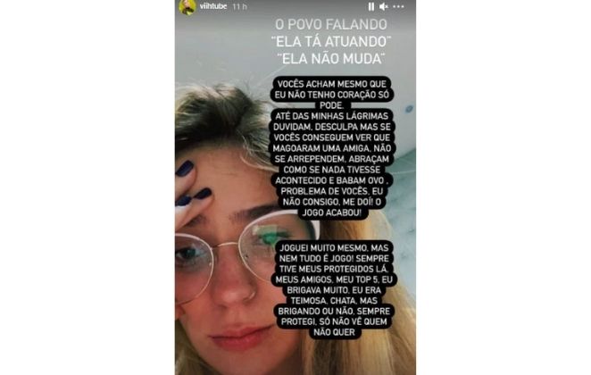 Viih Tube desabafa após ataques de fãs de Juliette