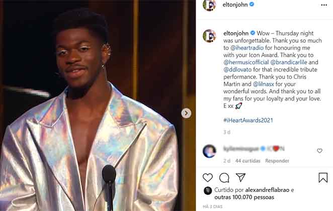 Elton John afirma que Li Nas X é seu herói