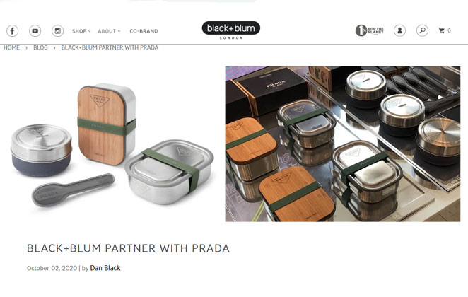 A linha de marmitas da Black+Blum com a Prda