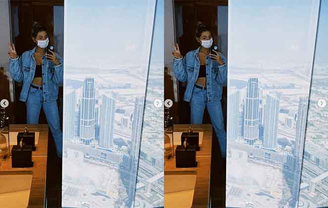 Sasha faz selfie em restaurante chique em Dubai