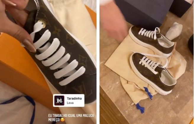 Lexa comprou o tênis da marca Louis Vitton