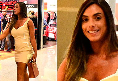 Nicole Bahls embarca no Rio de Janeiro com saia curtinha - OFuxico