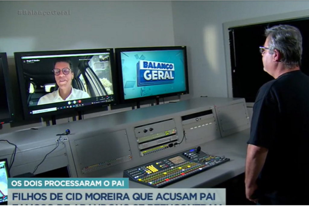 Filhos de Cid Moreira conversando no Balanço Geral, da Record TV