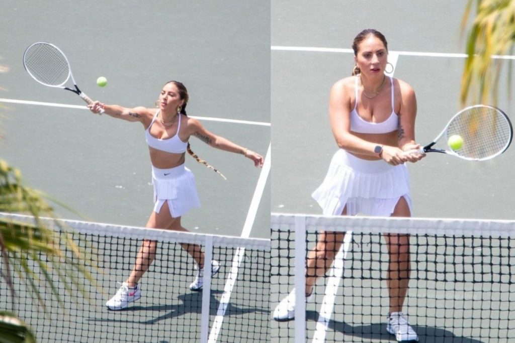 Lady Gaga faz aulas de tênis durante férias na Califórnia