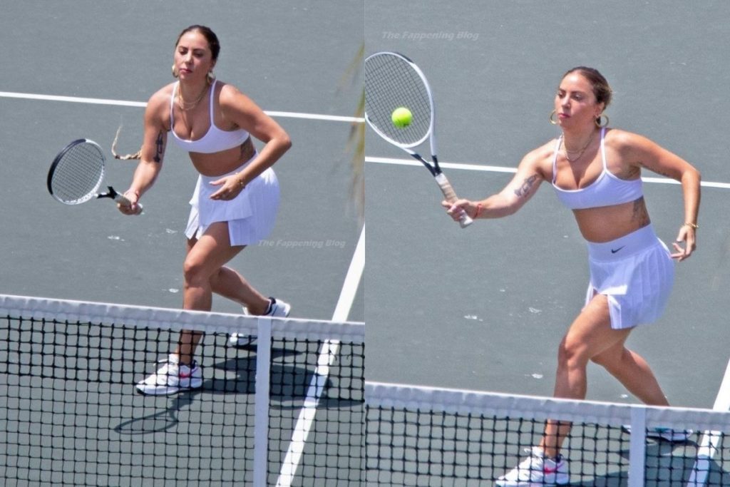 Lady Gaga faz aulas de tênis durante férias na Califórnia