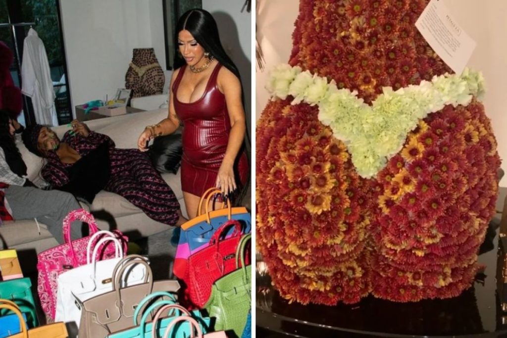 Cardi B usa como decoração o presente que recebeu de Anitta