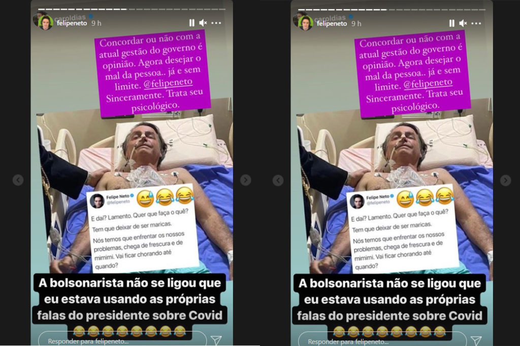 Felipe Neto responde à internauta que não entendeu post (Foto: Reprodução Instagram)