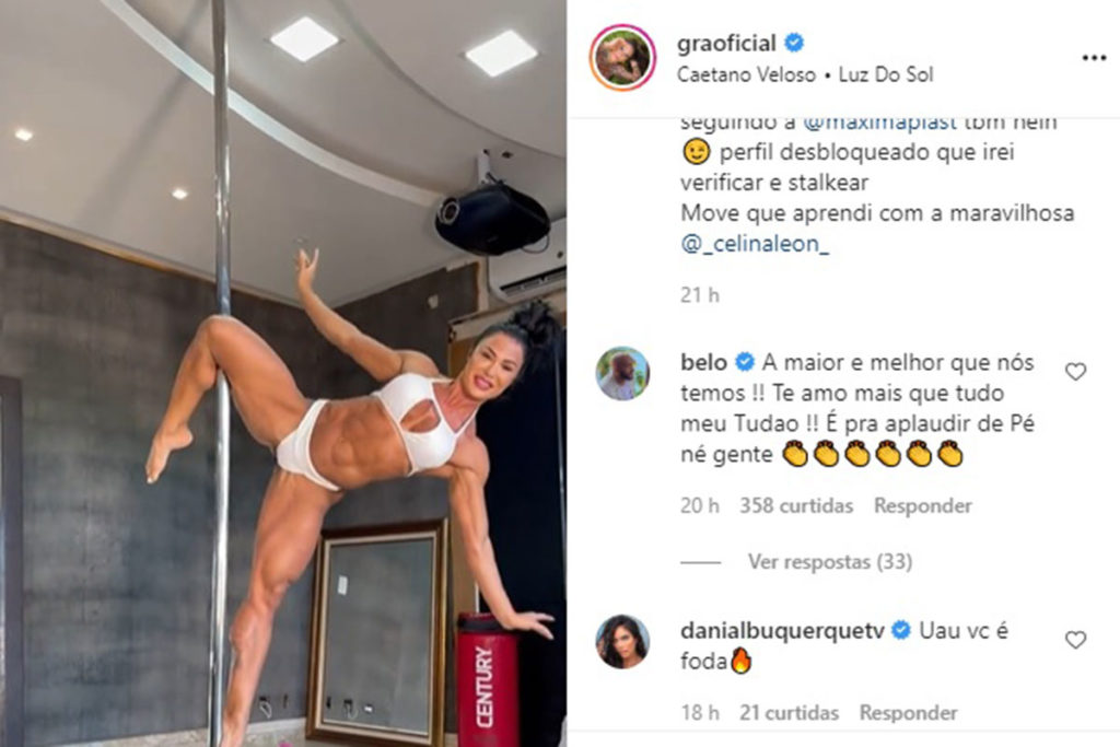 Gracyanne Barbosa ganha elogio de Belo nas redes sociais