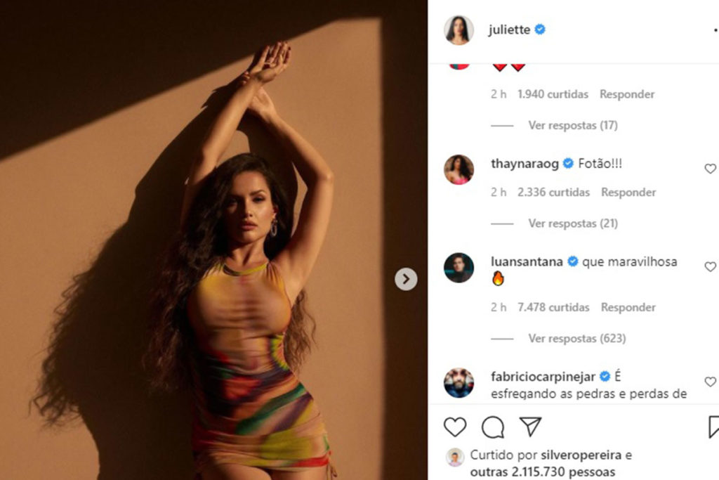 Juliette Freire recebe elogio de Luan Santana