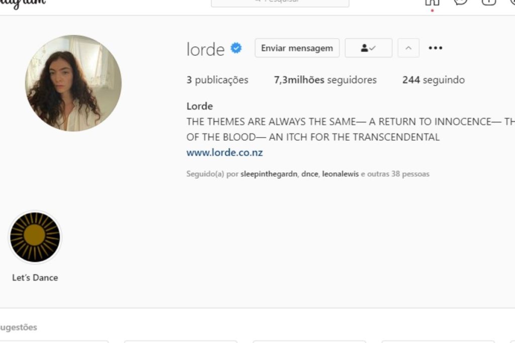 Instagram de Lorde