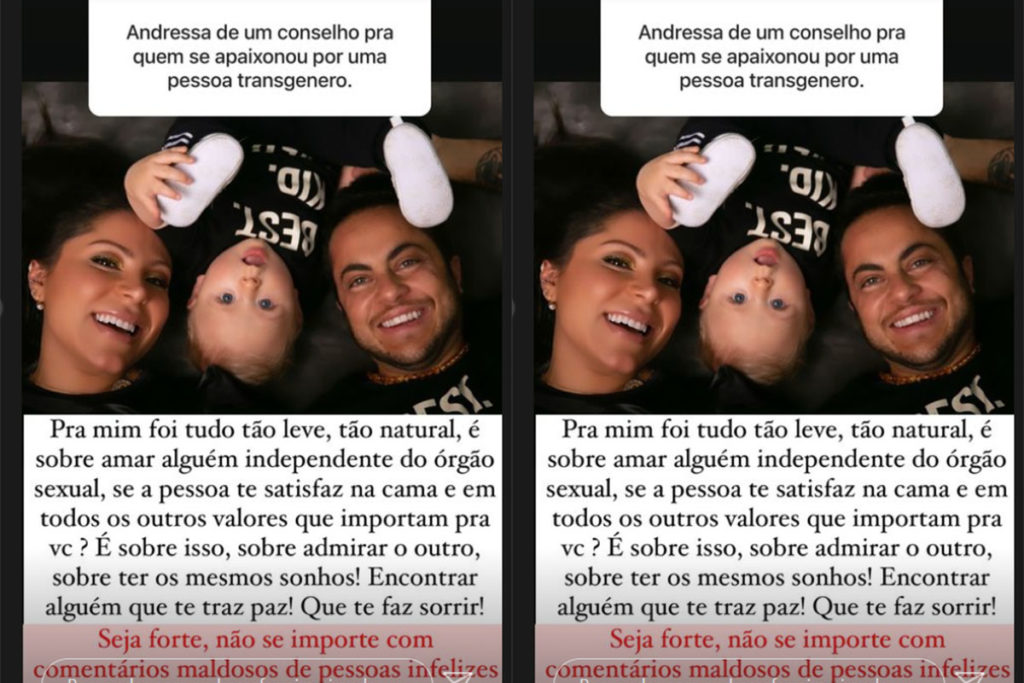 Andressa Ferreira posta resposta sobre relação com transgênero