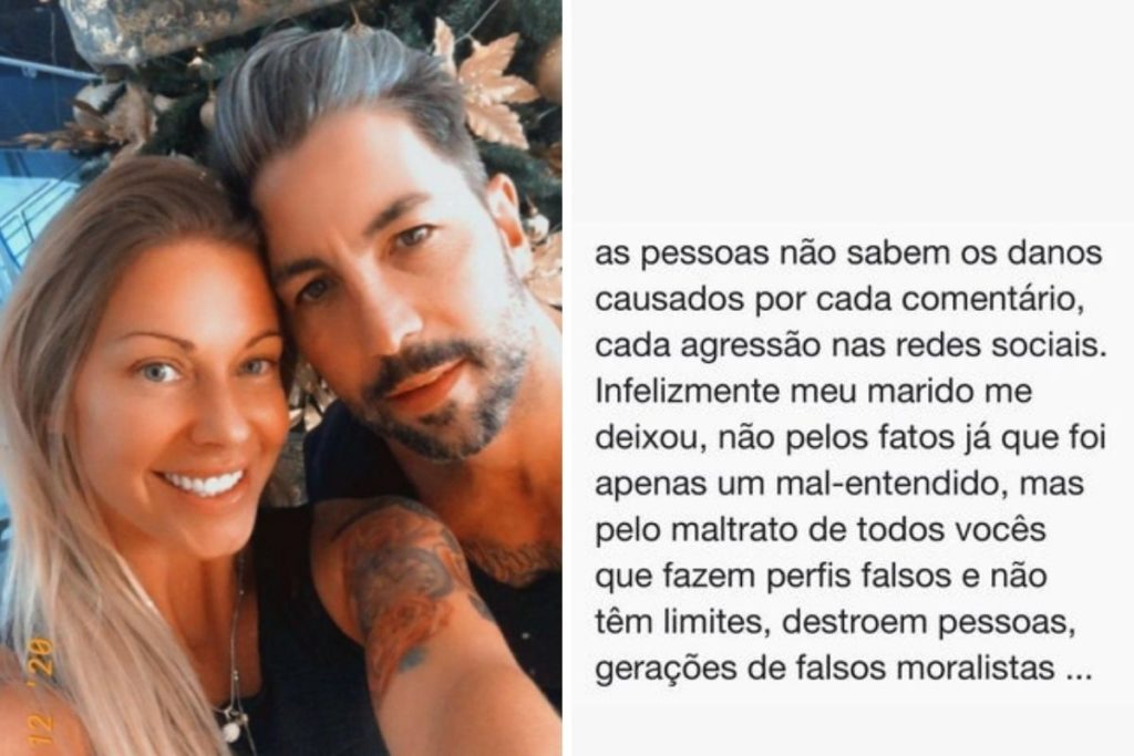 Antonela com o marido e falando da separação