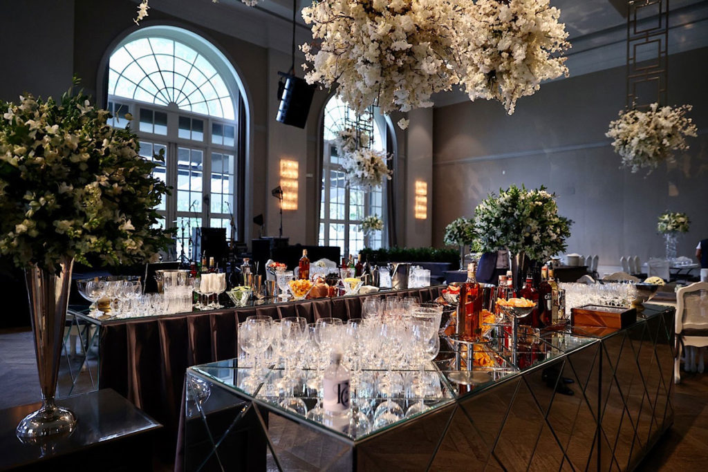 Decoração do salão de festa do casamento entre Jô Pinheiro e Eduardo Nunes