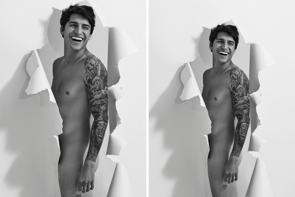 Felipe Prior posando completamente nu para a revista DYO