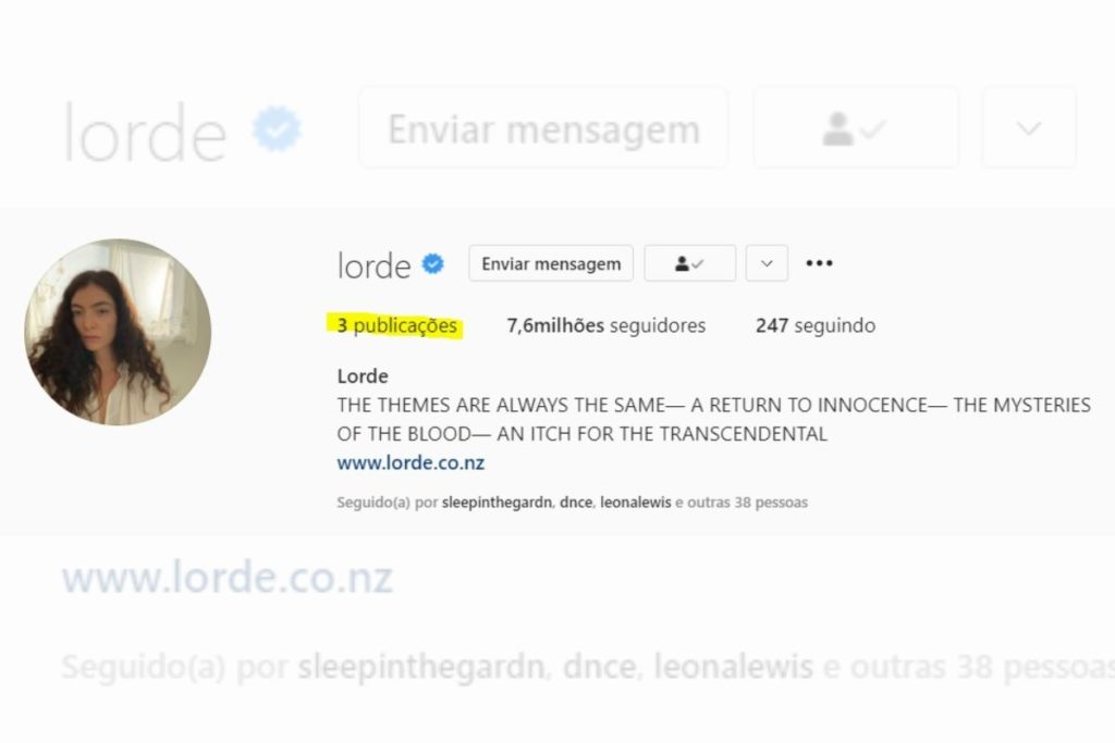 Instagram de Lorde