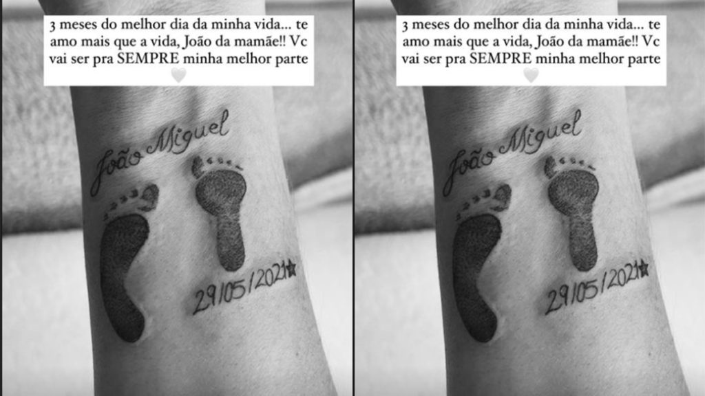 Post de Maria Lina, homenageando os três meses do nascimento do filho