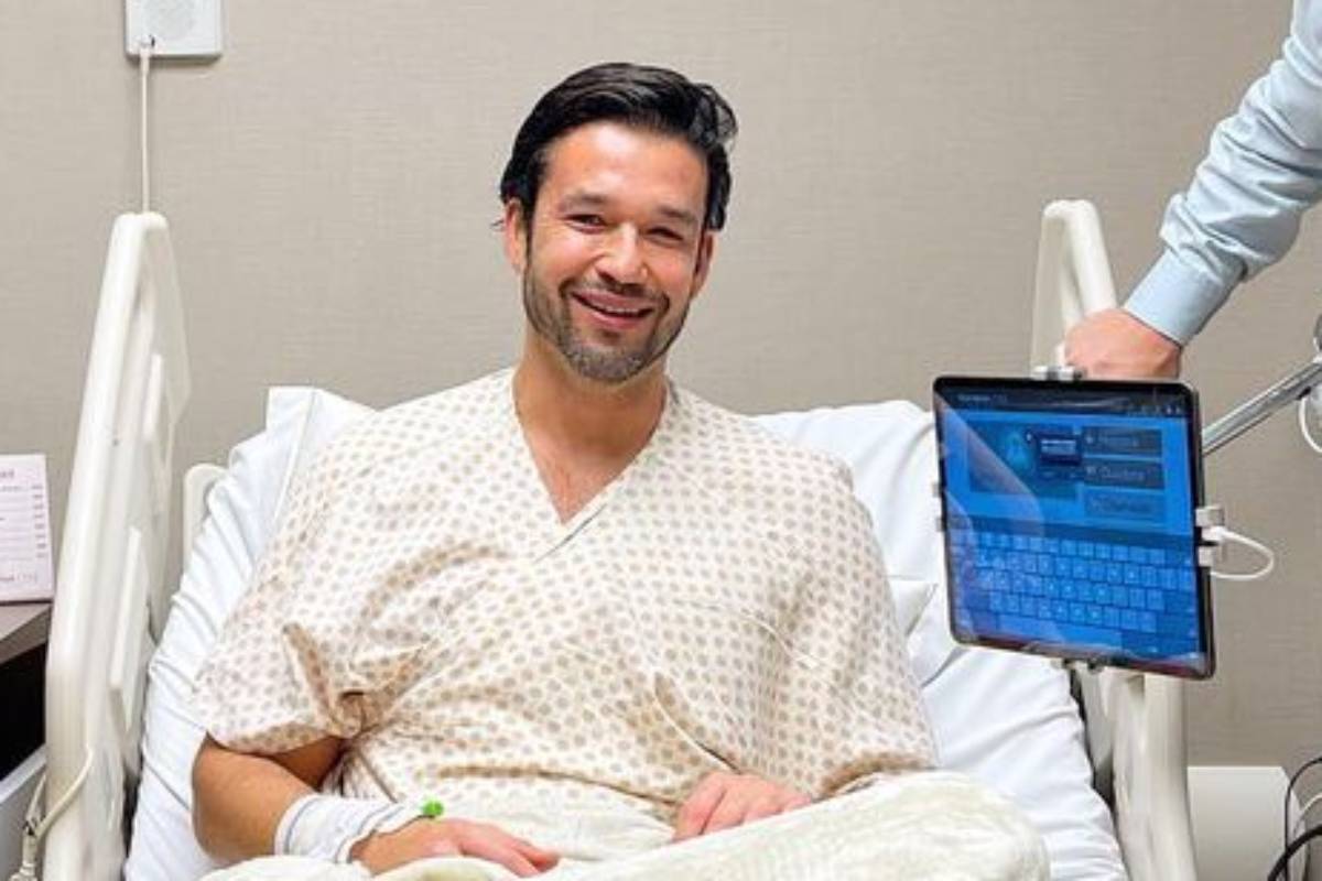 sergio marone em cama no quarto de hospital após cirurgia de desvio de septo
