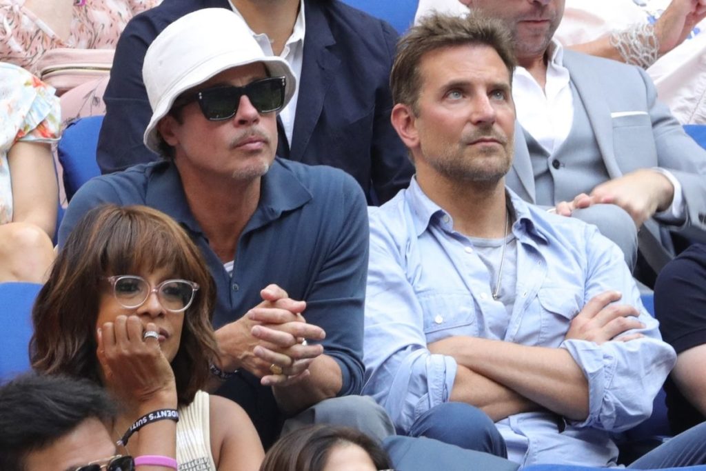 Brad Pitt e Bradley Cooper juntos na final do U S Open Tennis