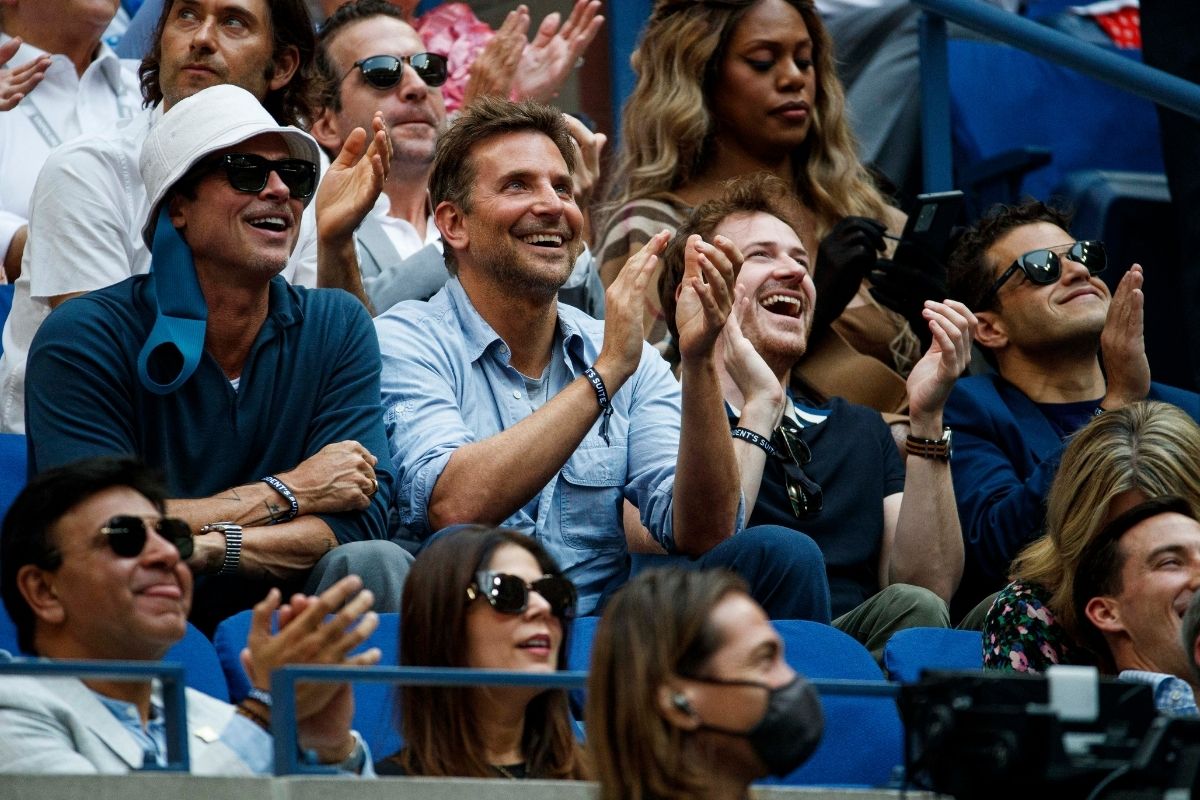 Brad Pitt e Bradley Cooper juntos na final do U S Open Tennis