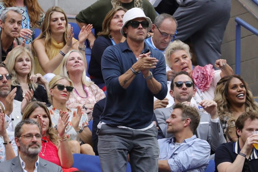 Brad Pitt na final do U S Open Tennis