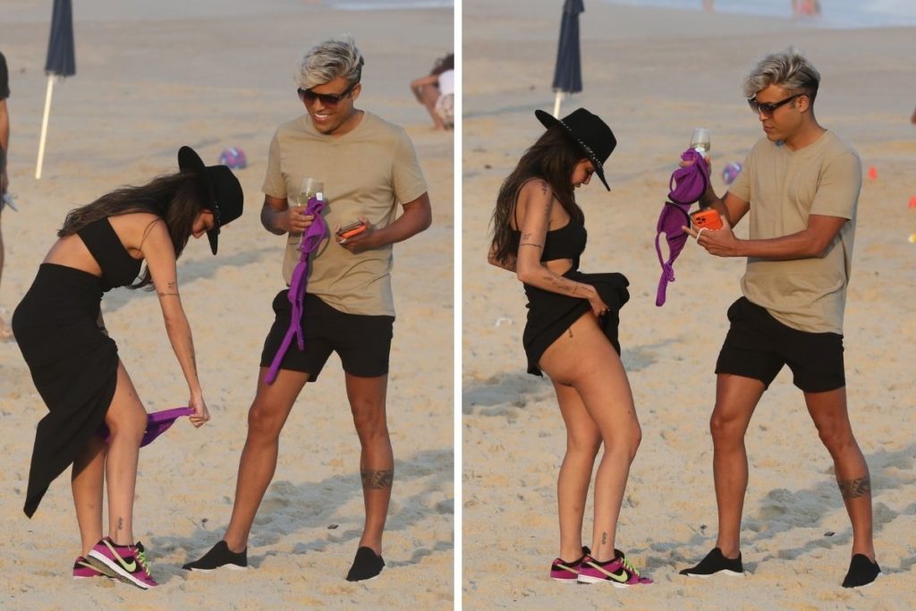 Liziane Gutierrez curte praia