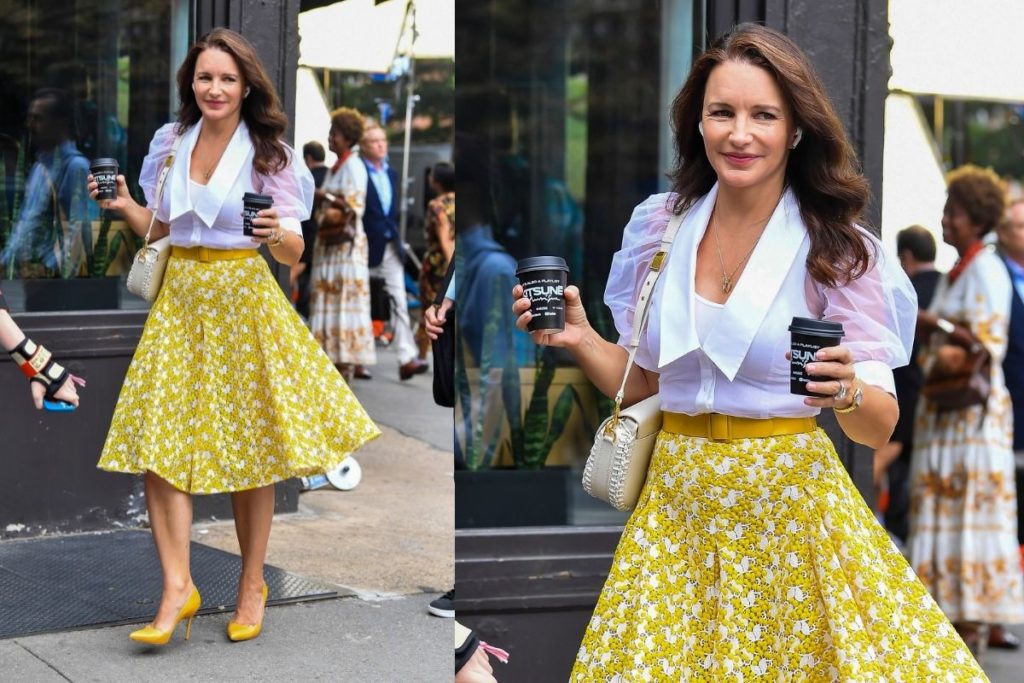 Kristin Davis, a doce Charlotte York, também estava no set de filmagem