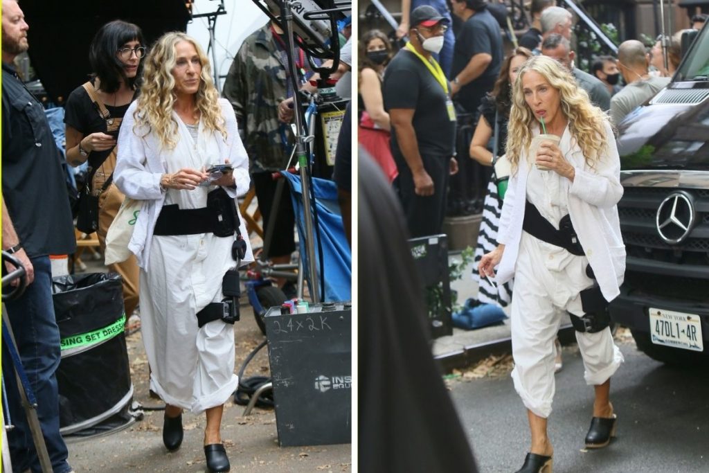 Sarah Jessica Parker nos bastidores das filmagens da nova temporada de Sex and the City