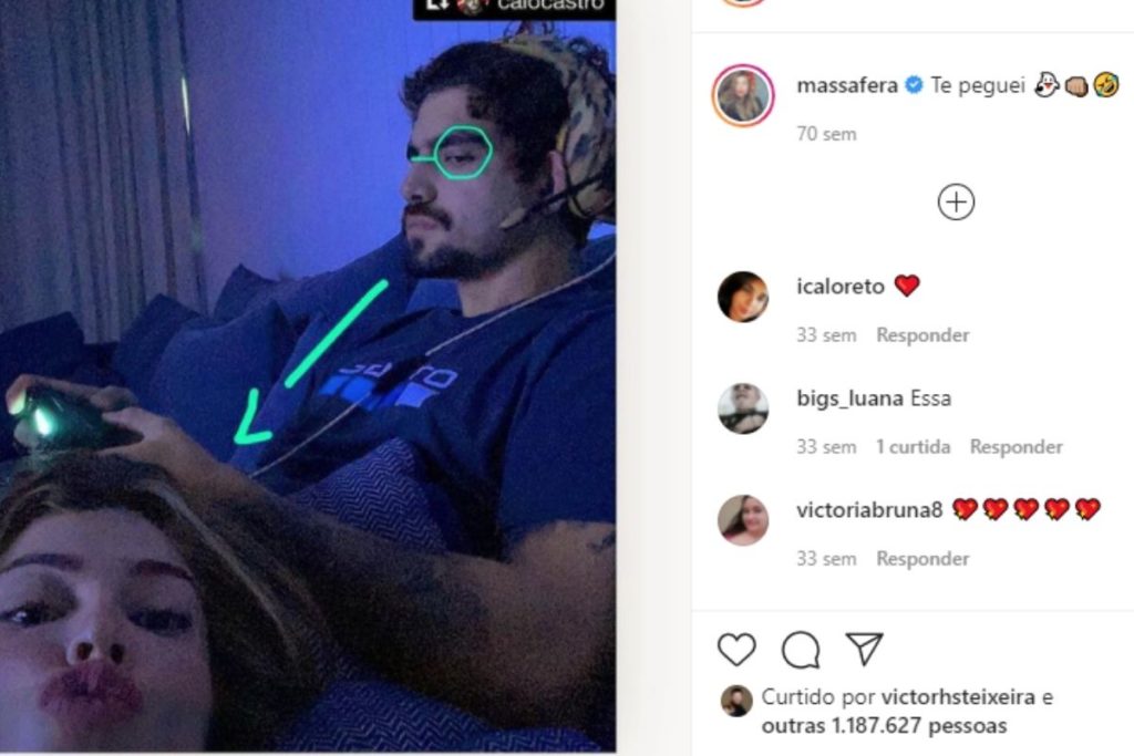 Grazi Massafera e Caio Castro em foto no Instagram
